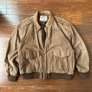 Vintage Global Identity G-III Brown Leather Bomber Jacket